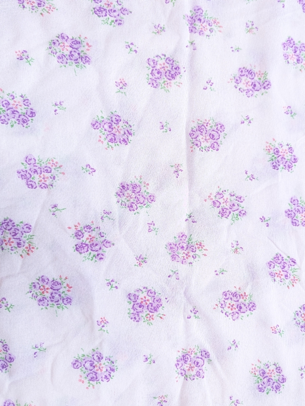 Vintage Lilac Floral Fabric Remnant 36" X 124" 3.4 Yds 2 Way Stretch Lightweight